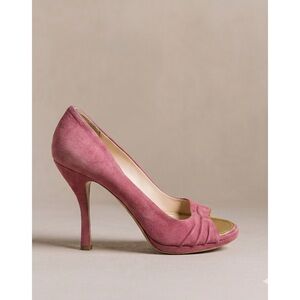 PRADA Peep Toe Heels Sandals Mulberry Pink Size 39.5